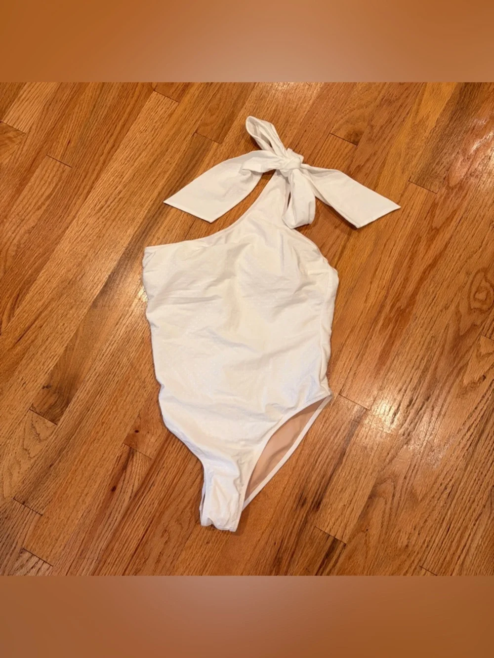 Victoria Secret One-Shoulder White Tie-Shoulder Swimsuit
